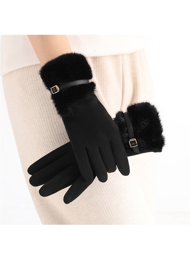 Girl's gloves, winter touch screen, comfortable velvet warm and thick warm gloves, cold and windproof gloves - Image 4